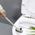 thumbnail image 2 of 19.68in Long Handle Toilet Brush Bathroom Corner Cleaner Wall Mounted Dead Angle Cleaning Tool, 2 of 6