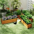 thumbnail image 4 of Costway 2 PCS Wooden Raised Garden Bed with Drainage Holes, Liner for Vegetable Flower Herb, 4 of 9