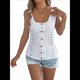 thumbnail image 2 of Suéter de Punto para Mujer, Chaleco Y2K, con Botones Delanteros, Cuello en V, Sin Mangas, de Crochet, para Salir, Ropa de Calle. L, 2 of 9