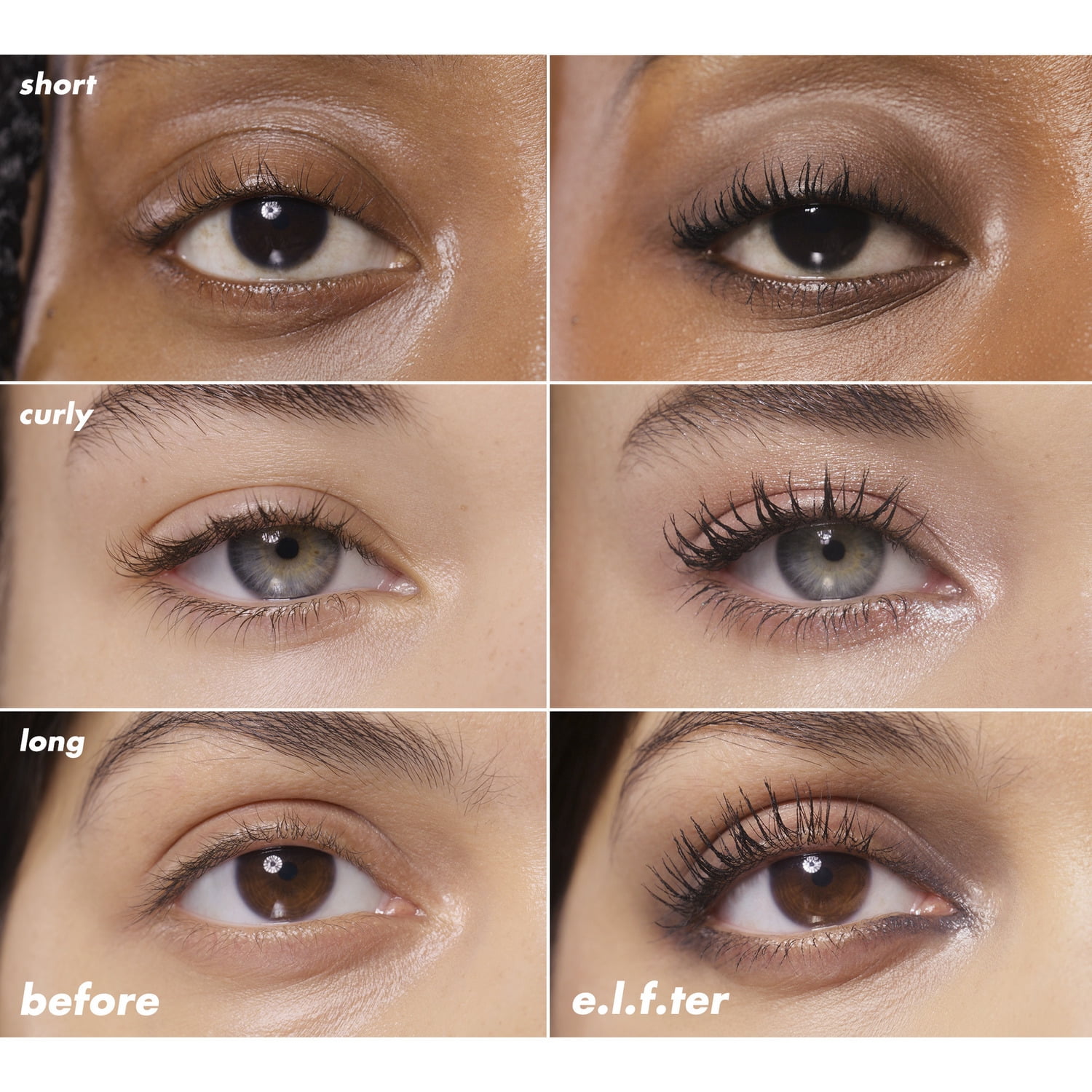 e.l.f. Incredi-Curl Curling & Volumizing Mascara, Pitch Black, 0.32oz