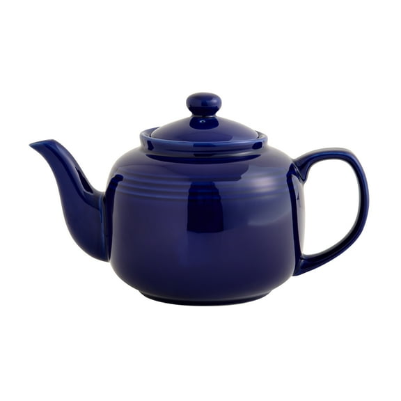 House of Prill Teapot with Stainless Steel Infuser, Fine Porcelain, Cobalt