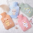 thumbnail image 3 of Cute Explosion-proof Student Plush Bear Filling Velvet Warm Belly Treasure Tummy Warmers Hand Warmer Hot Water Bottle Hot Water Bag Household Items 1000ML PINK RABBIT, 3 of 8