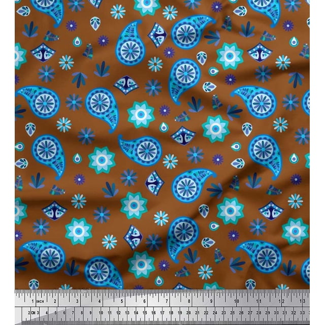 Soimoi Rayon Fabric Floral & Paisley Print Fabric by The Yard 42 Inch Wide