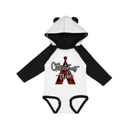 

Inktastic Christmas Tribe Buffalo Plaid Teepee Gift Baby Boy or Baby Girl Long Sleeve Bodysuit