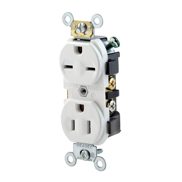 Receptáculo dúplex combinado Leviton 15 A 125/250 V blanco