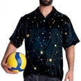 thumbnail image 4 of Constellation Men's Casual Spread Collar Hawaiian Short Sleeve Button Down Summer Beach Tops, 4 of 6