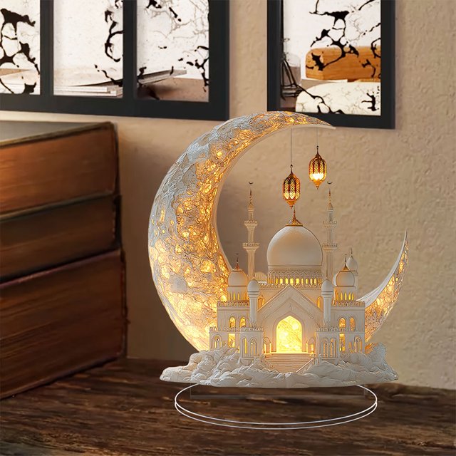 Adorno de escritorio de Ramadan Moon Castle de escritorio