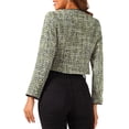 thumbnail image 3 of CHAQUETA DE TWEED PARA MUJER CON CUELLO REDONDO Y CIERRE DE BOTONES DE LARGA MANGA M VERDE, 3 of 6