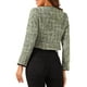 thumbnail image 3 of Chaqueta de tweed de manga larga con cierre de botones en el frente y cuello redondo para mujer INSPIRE CHIC, talla L verde, 3 of 6