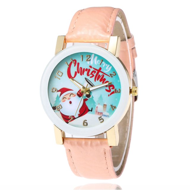 Reloj de regalo de Navidad con dibujos de Papá Noel, reloj para estudiantes y niños, reloj de moda informal para mujer