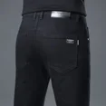 thumbnail image 3 of Pantalones vaqueros ajustados para hombre, pantalones vaqueros clásicos para hombre, pantalones ajustados rectos, ropa de trabajo, pitillo negros, tendencia de moda 2024, suave, nuevo en, 3 of 5