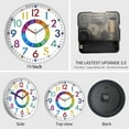 thumbnail image 4 of MOQIN Learning Clock Battery Operated 8 Inch - Plastic Small Wall Clock Silent - Colorful Clocks for Bedrooms - Telling Time Teaching Clock for Kids - Analog Clock for Kids Learning, 4 of 8