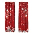 thumbnail image 2 of Oliegs Rideaux Imprimés des Fêtes 2 Rideaux Plats 2D Imprimés Rouges de Noël avec Flocons de Neige et Branches pour Chambre Salon Fête des Fêtes, 2 of 5