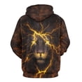 thumbnail image 2 of LAOLIUSN Lion Hoodie Animal 3D Pattern Sweatshirt Hooded Pullover with Pocket S-4XL, 2 of 7