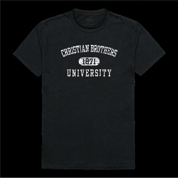 W Republic 574-510-BLK-02 California Baptist University Buccaneers Distressed Arch College T-Shirt, Black - Medium