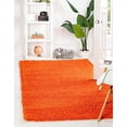 thumbnail image 1 of Unique Loom Solo Solid Shag Collection Tapis Moderne en Peluche, 5 Pi 0 x 8 Pi 0, Tigre Orange, 1 of 2