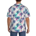 thumbnail image 5 of Naloa Palm Leaves Men's Loose Fit Cuban Collar Short-Sleeve Shirt with Button-down and Chest Pocket for Everyday Wear Outings - Medium, 5 of 7