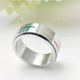 thumbnail image 6 of 8MM Rainbow Stripe Titanium Steel Silver Band Men/Women's Wedding Ring Size 6-11, 6 of 6