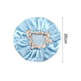 thumbnail image 5 of Happy Date Reusable Shower Cap, Large Shower Caps for women, Double Layer Waterproof Hair Caps for Long Thick Hair Bath Caps for Hair Care, 5 of 5
