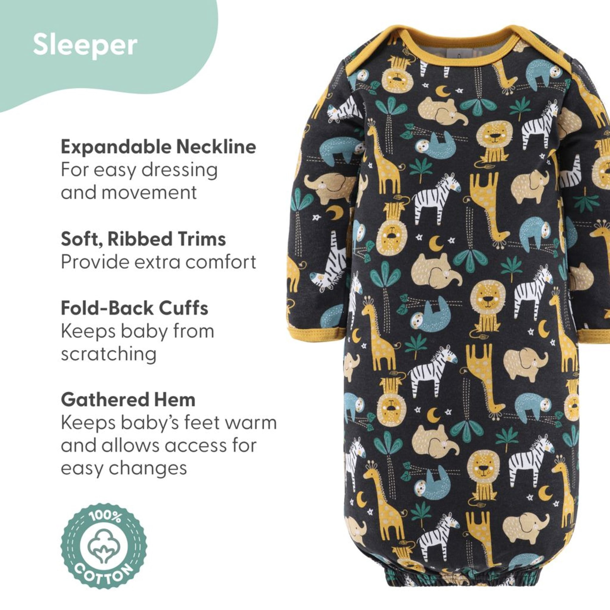 The Peanutshell Newborn Layette Gift Set for Baby Boys, King of the Jungle, 16 Essential Pieces, 0-3 Months