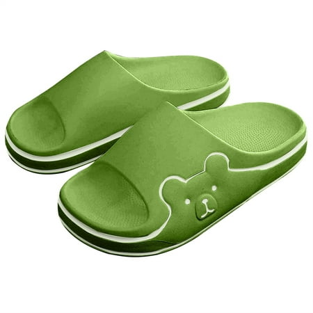 

SHENGXINY 2022 Cute Cartoon Teddy Bear Slippers Women Platform Slides Beach Sandals Bathroom Shoes Home Flip Flops Cloud Slipper Summer