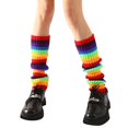 thumbnail image 4 of Halloween 80s 90s Neon Ribbed Leg Warmers for Women Colorful Fluorescent Wool Knitted Sock Sleeves Stylish Dance Accessories Cozy Stretchy Over-Knee Boot Toppers Holiday, 4 of 4