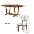 thumbnail image 3 of 5 Piece Dining Table Set, Atumon Dining Table Set for 4, Wood Dining Room Set with 1 Table and 4 Upholstered Chairs, Farmhouse Dining Table Set for Kitchen Dining Room Apartment, Walnut, 3 of 10