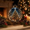 thumbnail image 5 of Clearance Clear Christmas Tree Balls 3.15 Inch, Lighted Christmas Tree Scene Ornament, Glowing Acrylic Tree Bulb for Home, Christmas Gift, 5 of 6