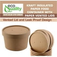 thumbnail image 4 of [50 Pack] 8 oz Disposable Kraft Paper Soup Containers with Vented Lids - Half Pint Ice Cream Containers, Frozen Yogurt Cups, Restaurant, Microwavable, Take Out, Food Storage, Recyclable, 4 of 8