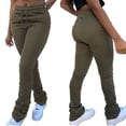 thumbnail image 1 of Pantalones con cordón y estampado de mezclilla de imitación de tendencia de moda para mujer de otoño e invierno, 1 of 6