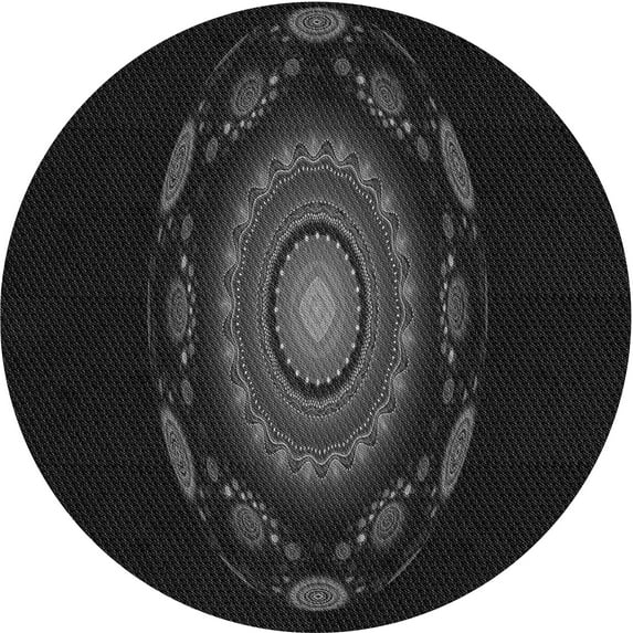 Ahgly Company Machine Washable Indoor Square Transitional Night Black Area Rugs, 3' Square