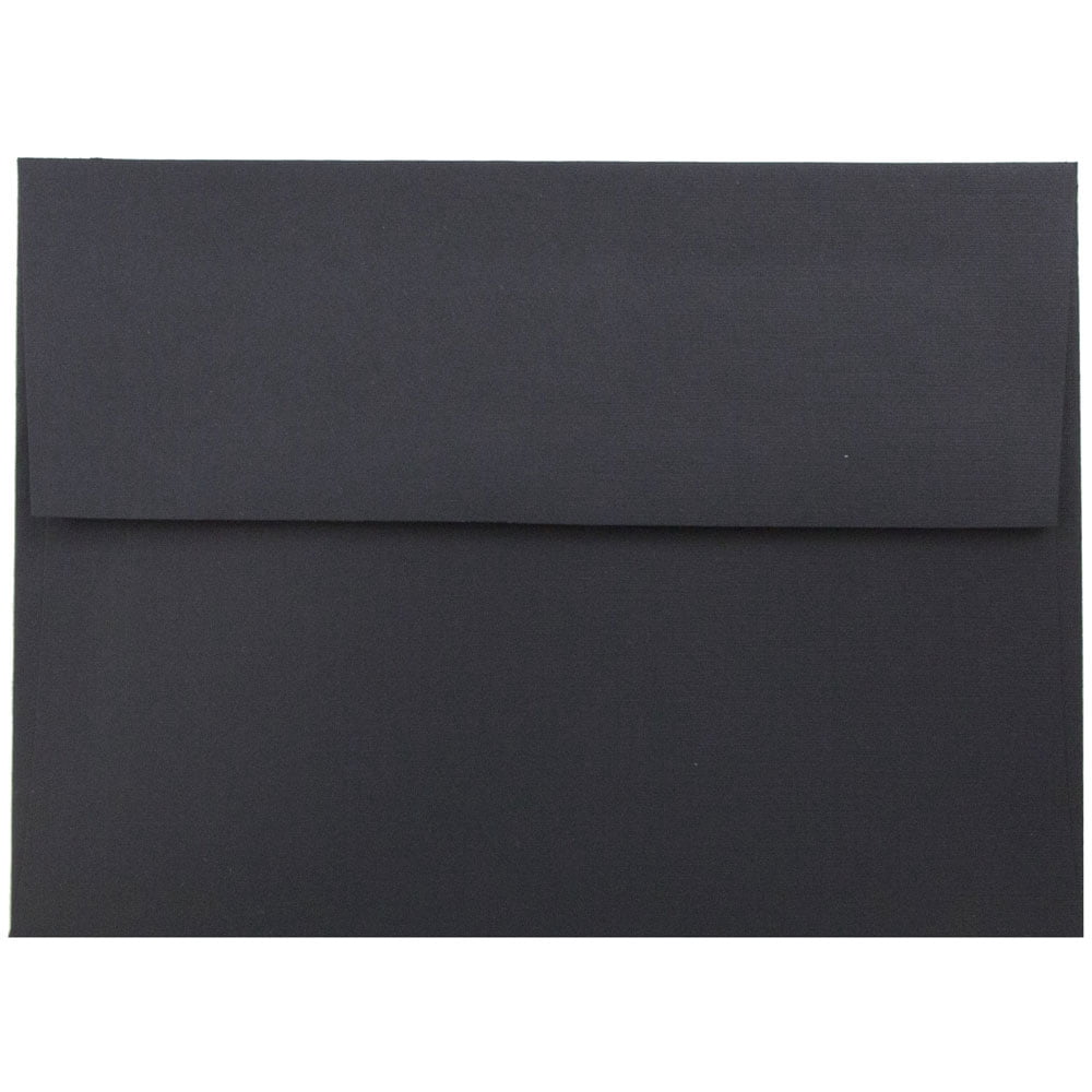 JAM Paper A6 Foil Envelopes, 4 3/4 x 6 1/2, Black with Gold Foil, 50 per Pack