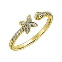 Keepsake 1/10 Carat T.W. Diamond Open Butterfly Anniversary Ring in 18k Yellow Gold Over Sterling Silver