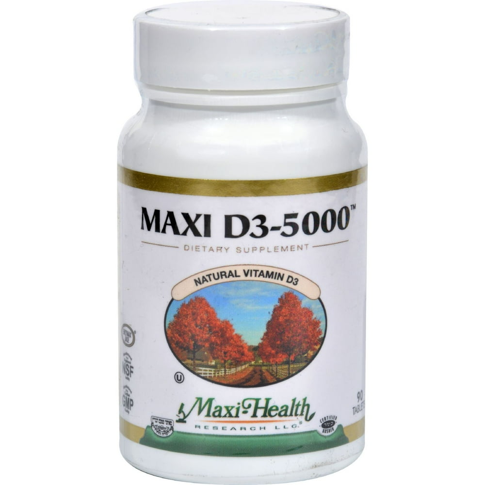 Maxi Health Kosher Vitamins Maxi D3 5000 5000 IU 90 Tablets