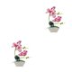 thumbnail image 2 of Plantas simuladas Billuyoard Orquídea artificial con maceta Interior al aire libre Rosa roja 2Conjunto, 2 of 6