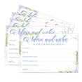 thumbnail image 1 of Tarjetas de consejos y deseos para una boda de Sr. y Sra., azul floral, 1 of 5