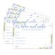 thumbnail image 1 of Tarjetas de consejos y deseos para una boda de Sr. y Sra., azul floral, 1 of 5
