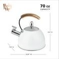 thumbnail image 2 of Pinky Up Presley Tea Kettle, Stovetop Whistling Kettle, 70 oz, White, 2 of 5