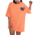 thumbnail image 4 of Camiseta de Cuello Redondo Impresa Delantera Y Trasera Del Día de la Independencia de las Mujeres, Tops Cortos Casuales para las Mujeres, 4 of 5