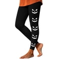 thumbnail image 7 of Yeaiivve Women's Halloween Leggings Pumpkin Face Graphic Skinny Pants Seamless Stretchy High Waist Yoga Pant Buttery Soft Milk Silk Workout Bottoms XL, 7 of 7