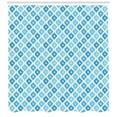 thumbnail image 3 of Aztec Shower Curtain, Ocean Sea Tones Inspired Primitive Grunge Tribal Folk Artisan Motif, Fabric Bathroom Set with Hooks, 69W X 75L Inches Long, Sky and Violet Blue White, by Ambesonne, 3 of 3