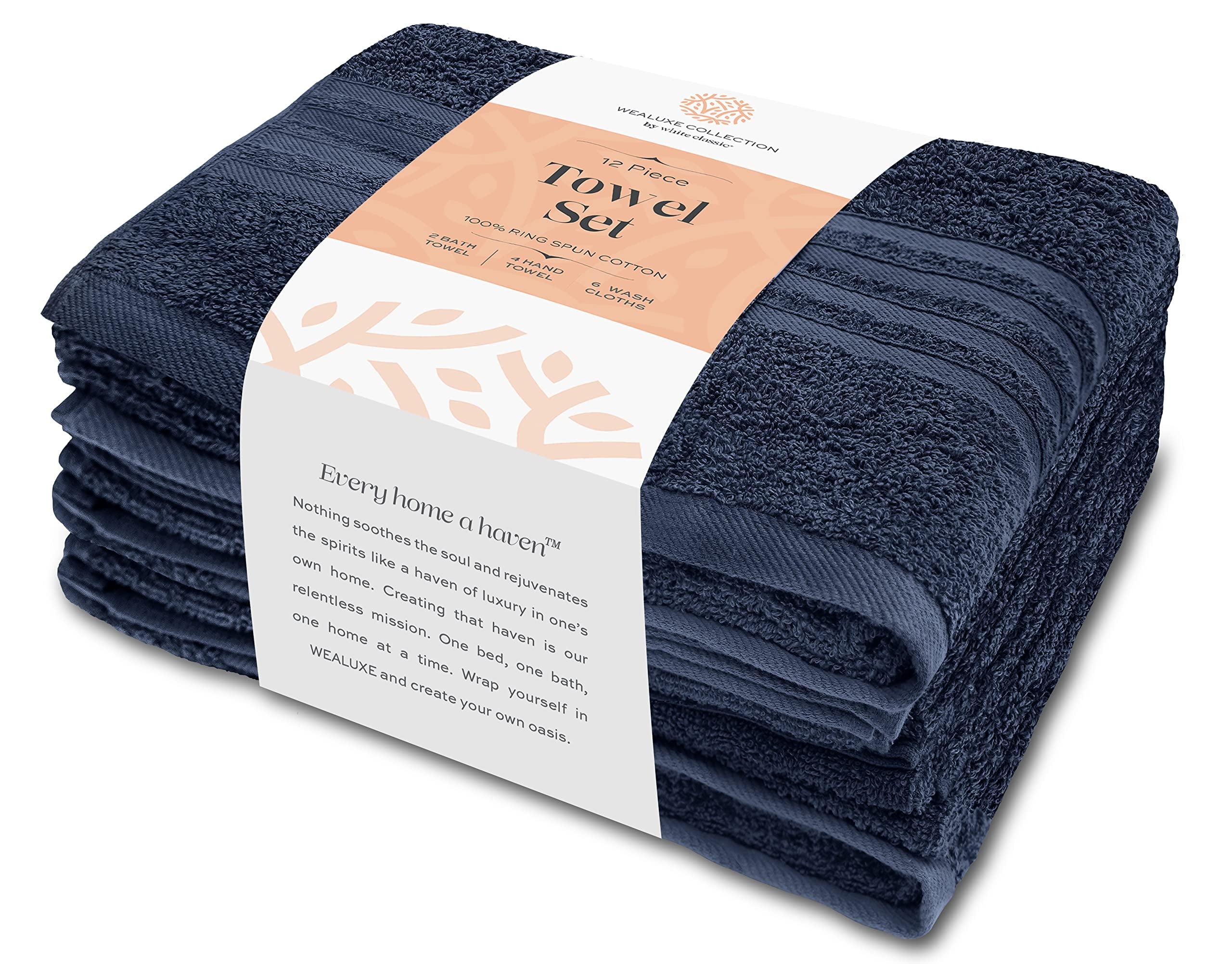 Dwell Studio Wicker Park Ultra Soft 100% Cotton 6-Piece Towel Set : 2 Bath  Towels, 2 Hand Towels, 2 Washcloths, Long-Staple Cotton, Spa Hotel Quality