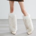 thumbnail image 5 of harmtty 1 Pair Women Boot Cuffs Imitation Wolf Hair Plush Leg Warmers Stage Performances Halloween Christmas Costumes Outfit Accessories, 5 of 8