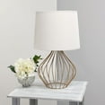 thumbnail image 2 of Mod Lighting and Decor Geometrical Wired Table Lamp with Tapered Shade - 19.75" - Bronze and White, 2 of 9