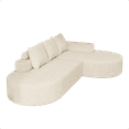 thumbnail image 4 of JERFIT Modern Chenille L-Shaped Sectional Sofa with Pillows, Beige Modular Curved Couch for Living Room, No Assembly Required, 4 of 10