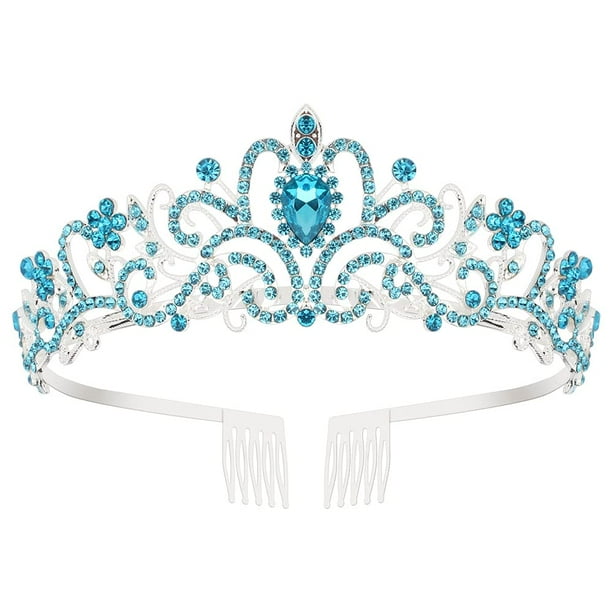 Coronas de tiara de cristal plateado para mujeres Niñas Princesa Corona elegante con peines Diademas para mujeres Boda nupcial Fiesta de cumpleaños Diademas para mujeres Ormromra CDWJ042-6