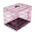 thumbnail image 1 of Cages pour Chiens Chenil pour Chien avec Double Porte pour Chiens Cage pour Animal en Fil Métallique Pliable et Rabattable avec Poignée de Transport pour Intérieur Rose, 1 of 4