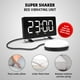 thumbnail image 4 of Reloj Pantalla LED Escritorio Espejo Despertador Snooze USB Vibrador Reloj de noche Luz Cama con agitador Durmiente con discapac Blanco negro Macarena Despertador digital, 4 of 8