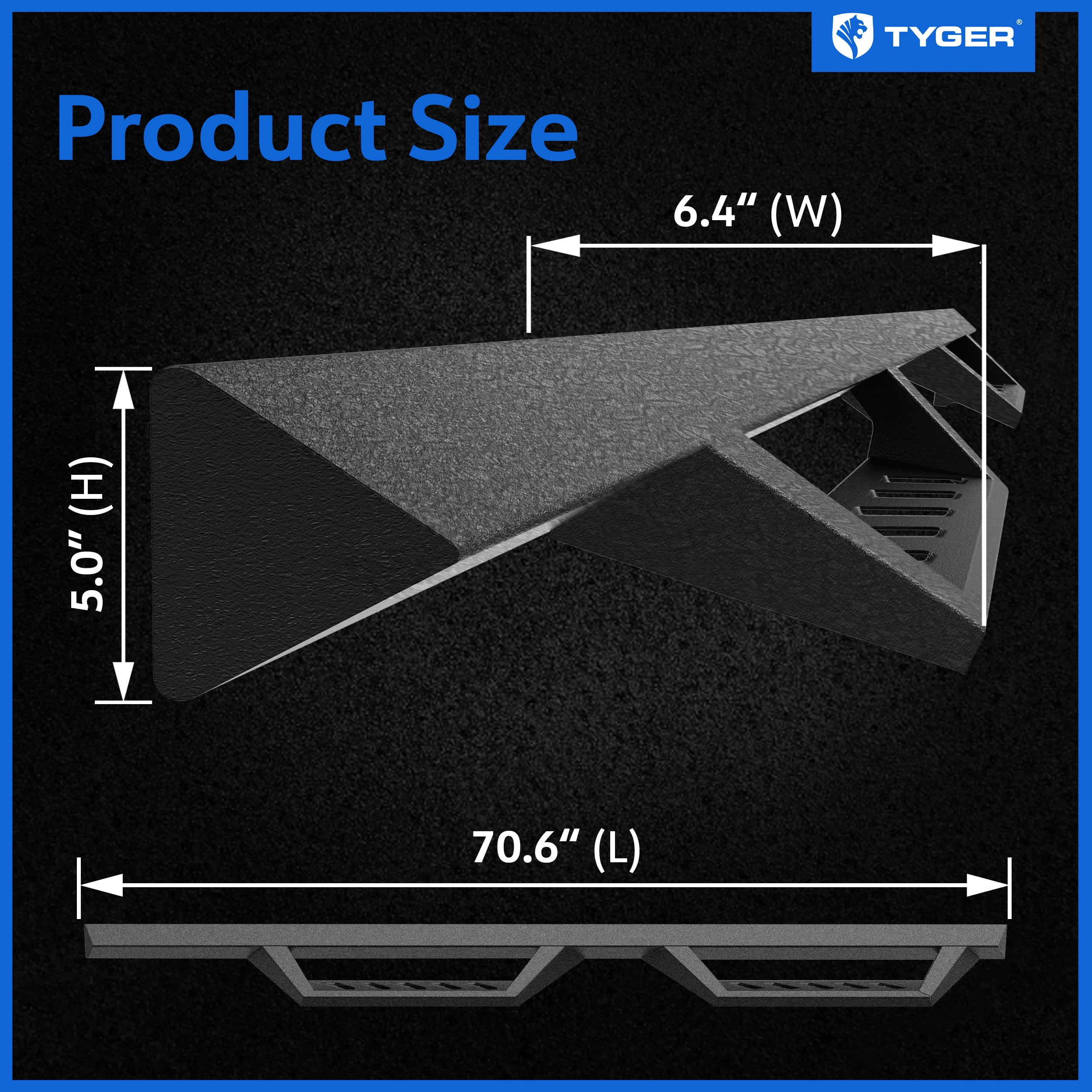 Tyger Auto LanderX Running Board Compatible with 2007-2018 Jeep Wrangler JK 4-Door (Exclude JL) | TG-LX3J82518 | Drop Step Side Step Rail Nerf Bars