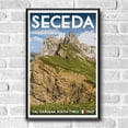 thumbnail image 2 of Seceda Italy Vintage Travel Poster / Postcard WPA Style Retro Dolomites Art Print, 2 of 4
